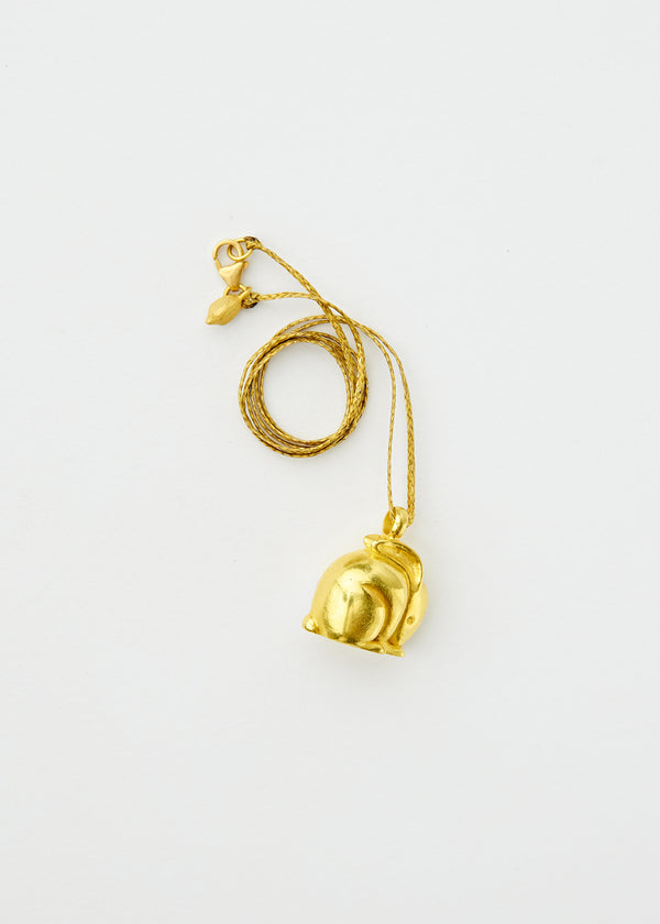18kt Gold Midas Large Rabbit Amulet on Cord