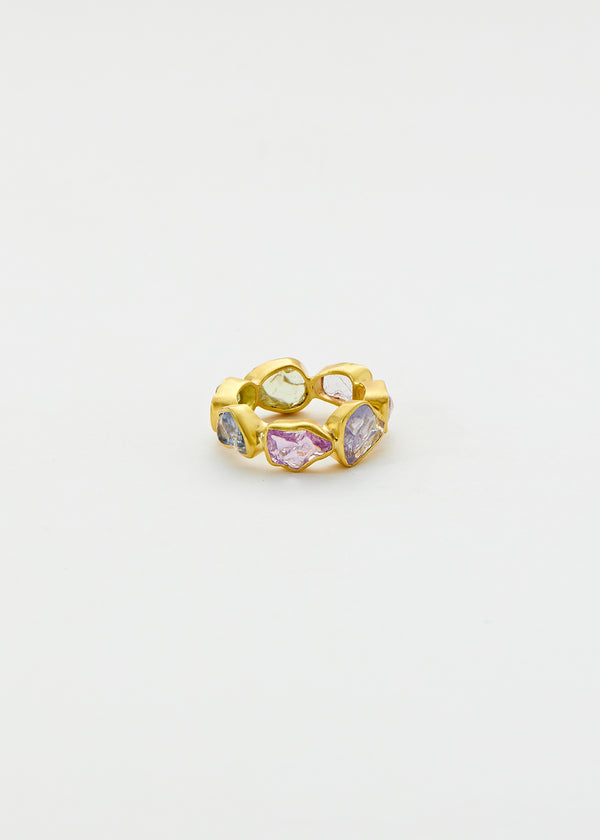 18kt Gold Mixed Sapphires Eternity Ring