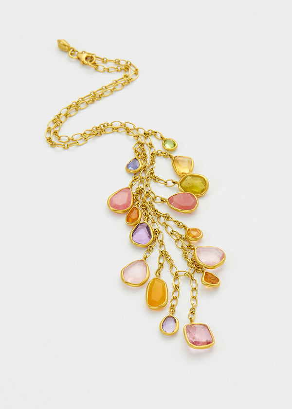 18kt New Day Mixed Stones Drop Necklace