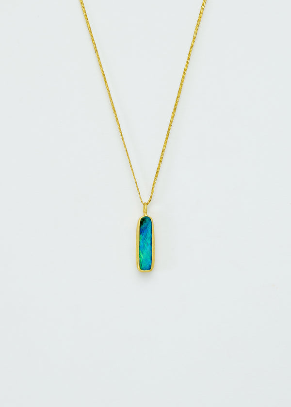 18kt Gold Opal Amulet on Cord