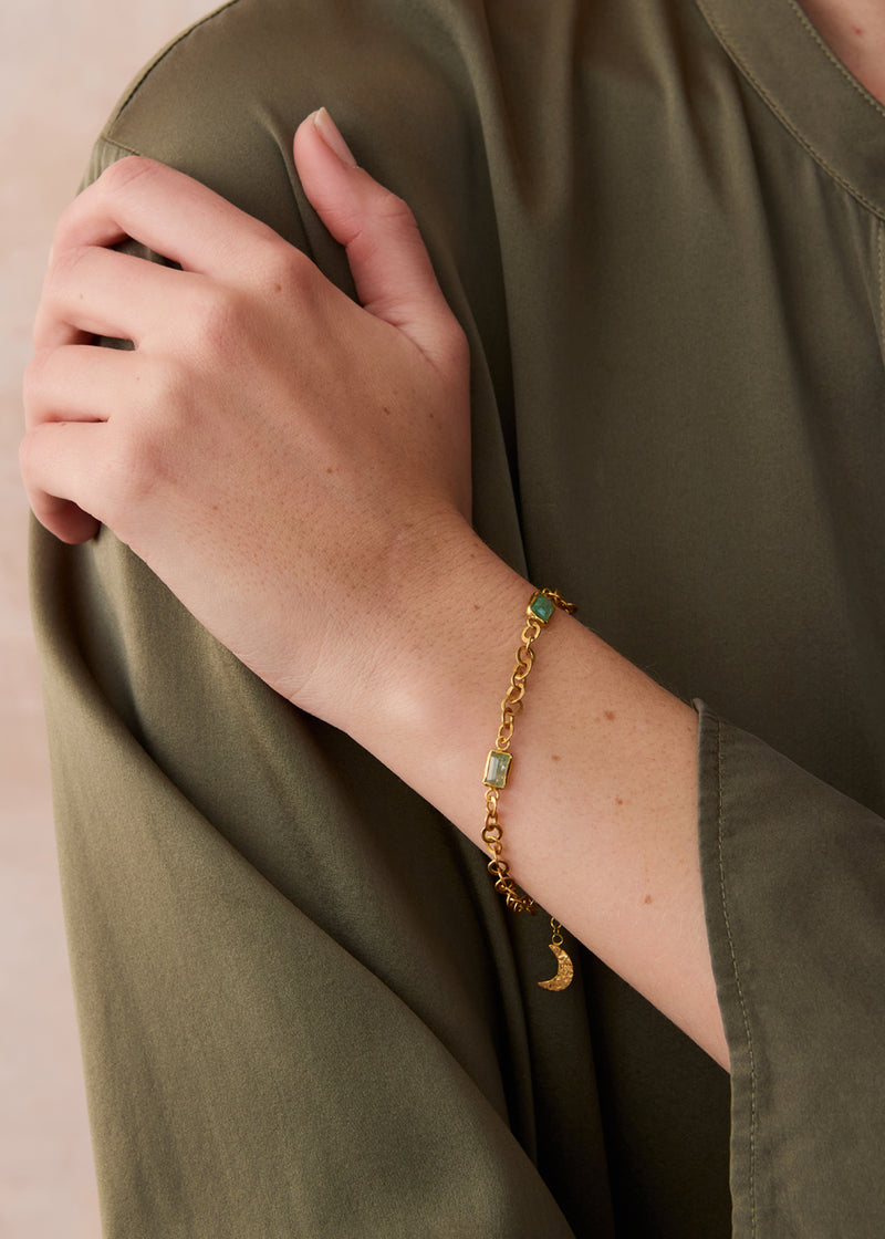 18kt Gold PSTM Afghanistan Emerald Bracelet
