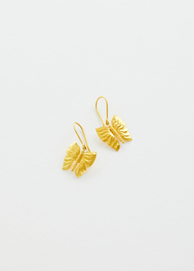 18kt Gold PSTM Myanmar Butterfly Earrings