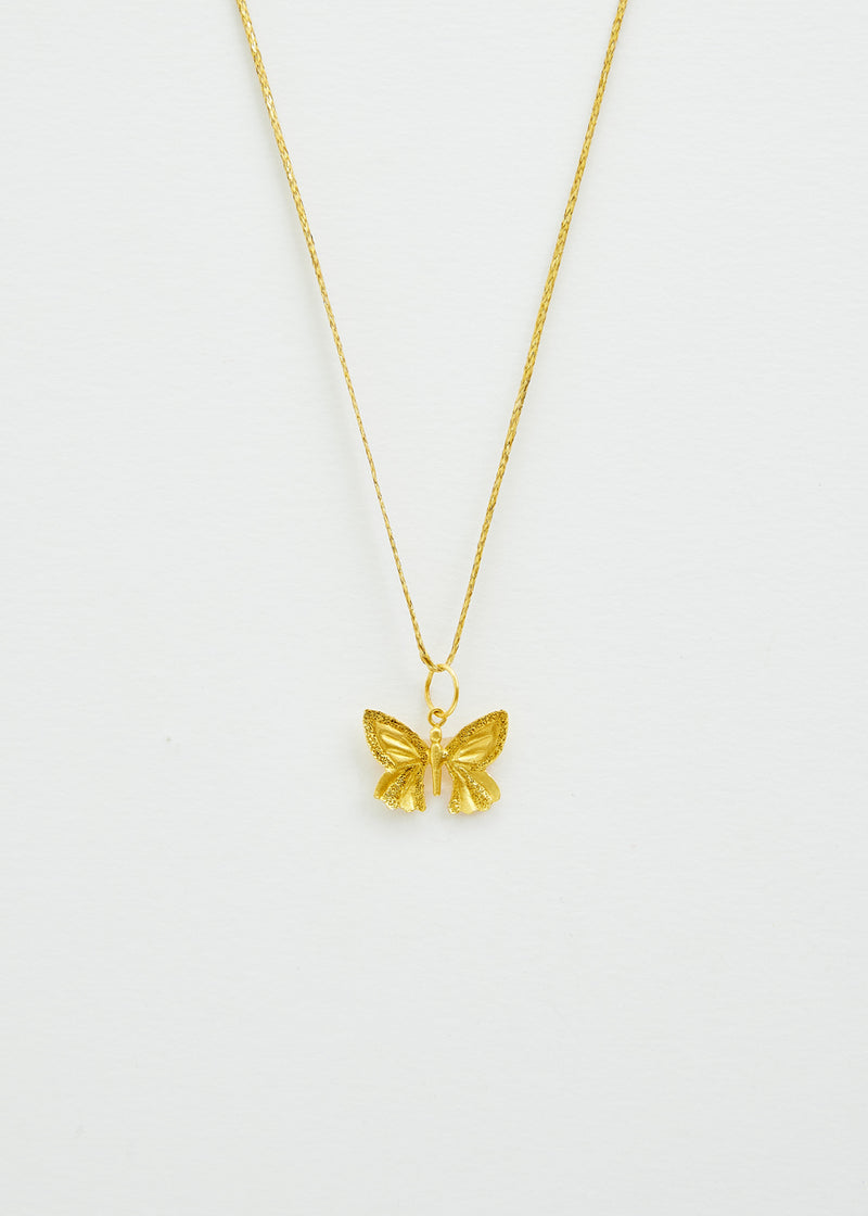 18kt Gold PSTM Myanmar Butterfly Pendant on Cord