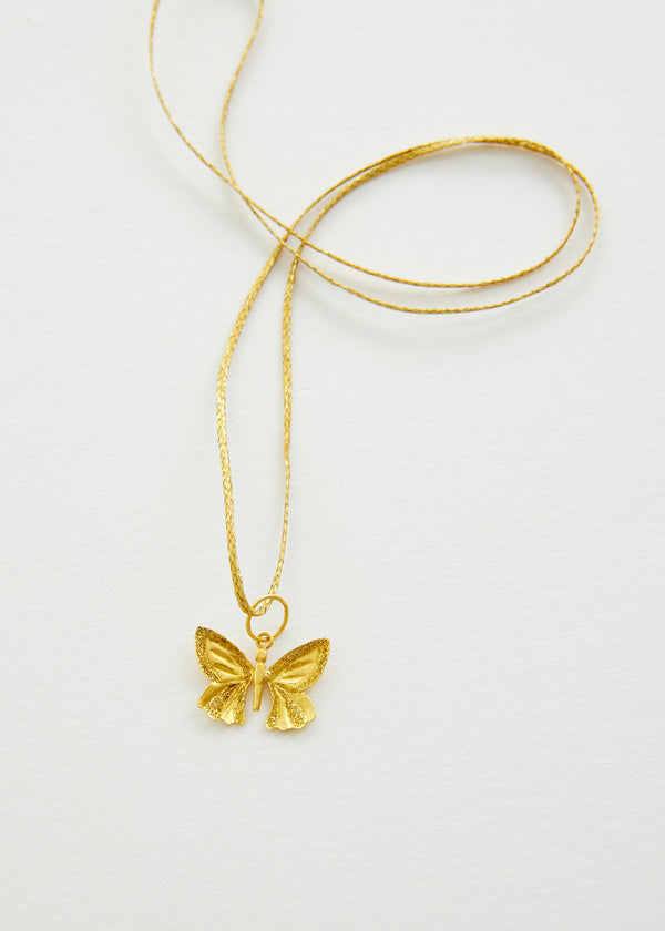 18kt Gold PSTM Myanmar Butterfly Pendant on Cord