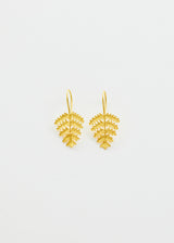 18kt Gold PSTM Myanmar Fern Leaf Earings