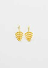 18kt Gold PSTM Myanmar Fern Leaf Earings