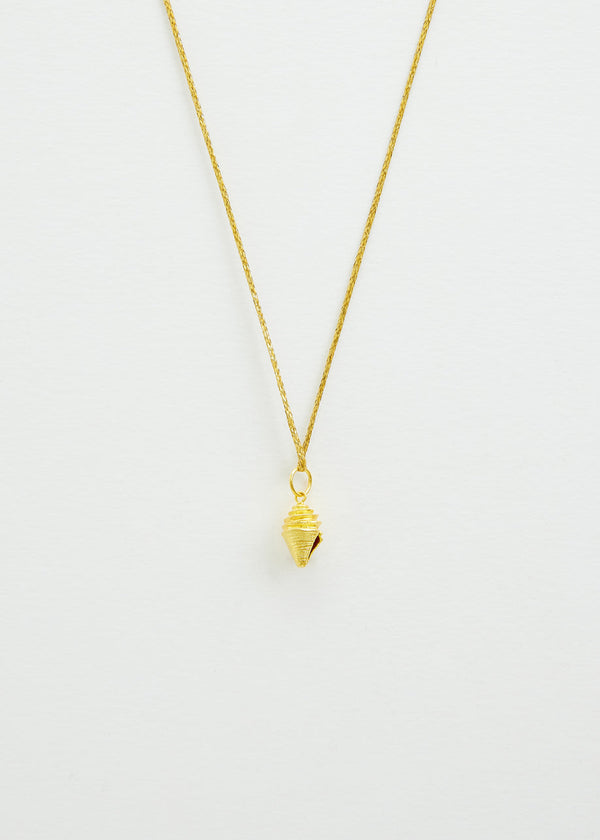 18kt Gold PSTM Myanmar Seashell Pendant on Cord