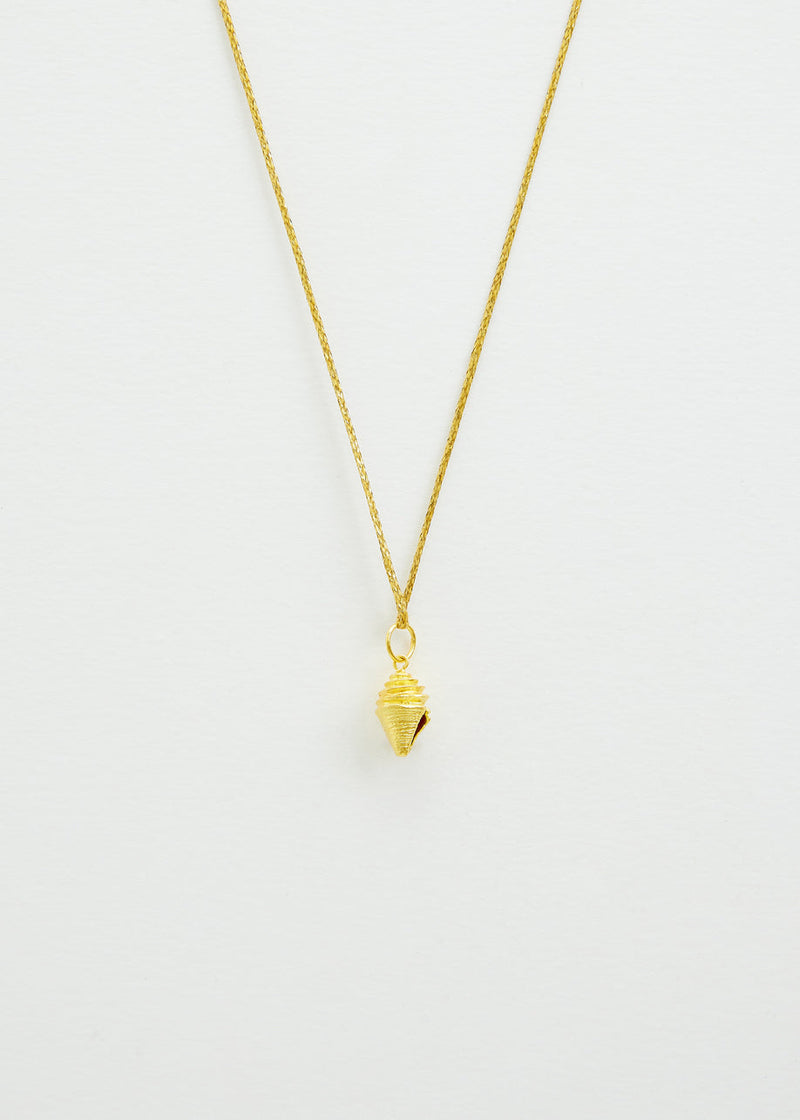 18kt Gold PSTM Myanmar Seashell Pendant on Cord