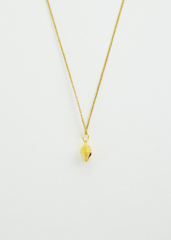 18kt Gold PSTM Myanmar Seashell Pendant on Cord