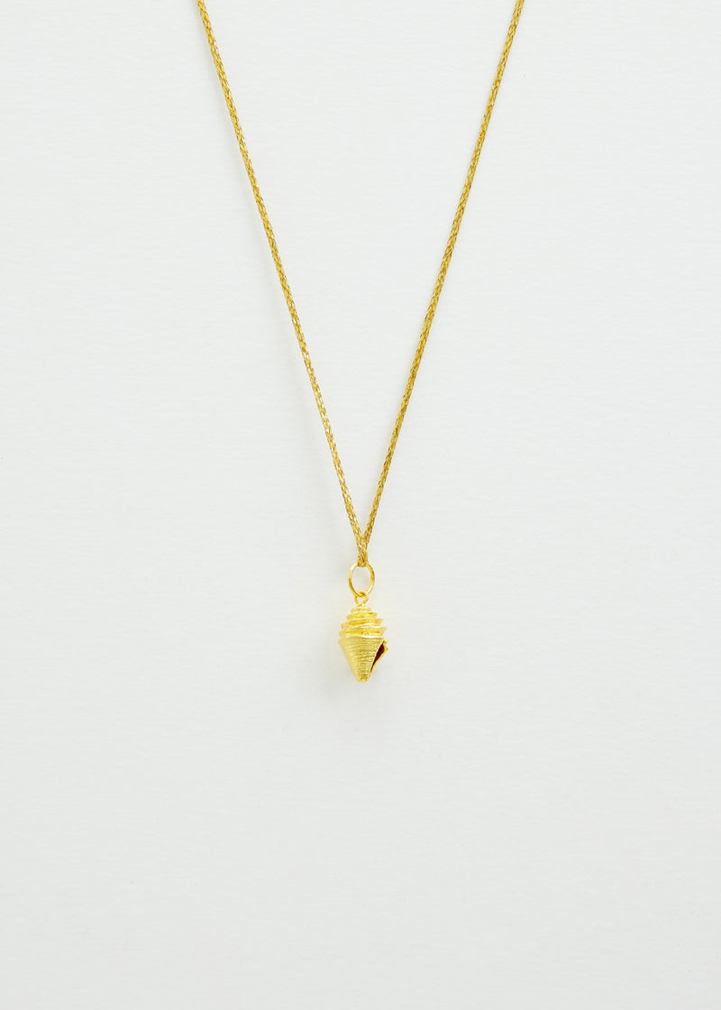 18kt Gold PSTM Myanmar Seashell Pendant on Cord