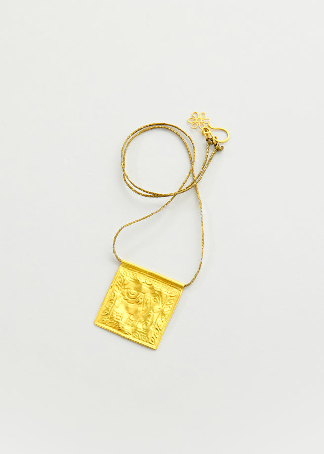 18kt Gold PSTM Myanmar Elephant Stamp Pendant On Cord
