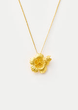 18kt Gold PSTM Myanmar Bee on Flower Pendant on Cord