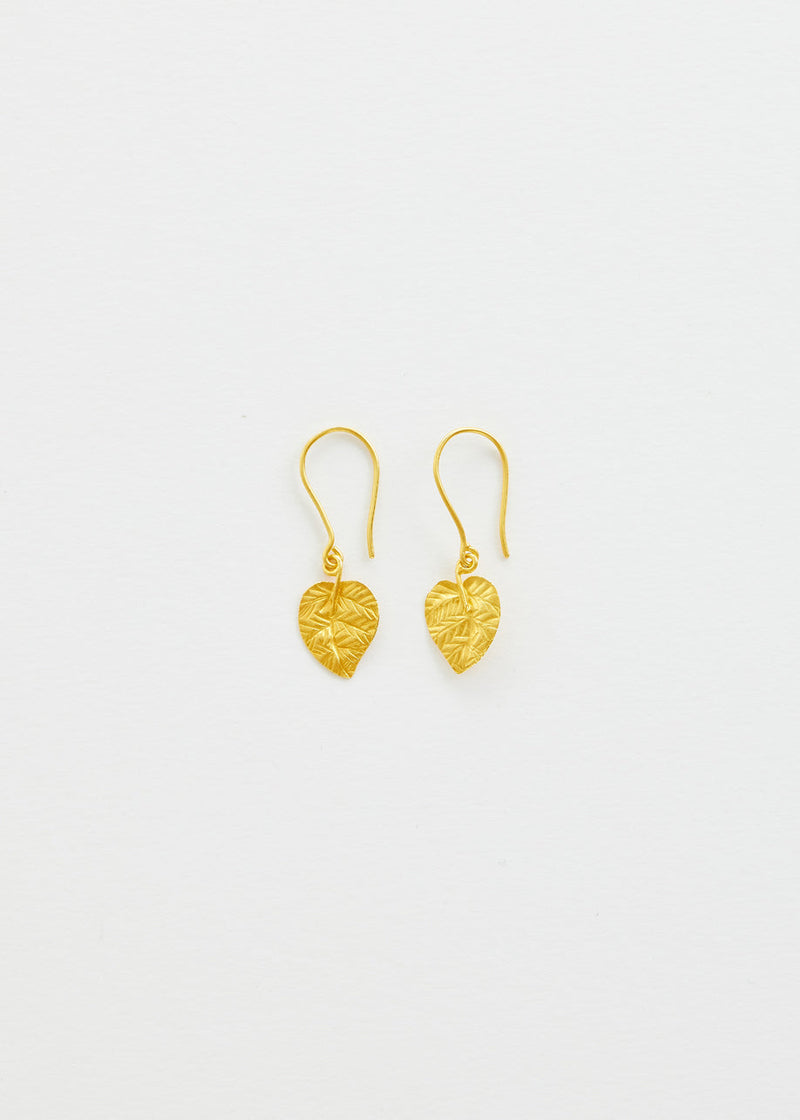 18kt Gold PSTM Myanmar Leaf Earrings