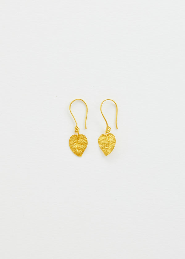 18kt Gold PSTM Myanmar Leaf Earrings