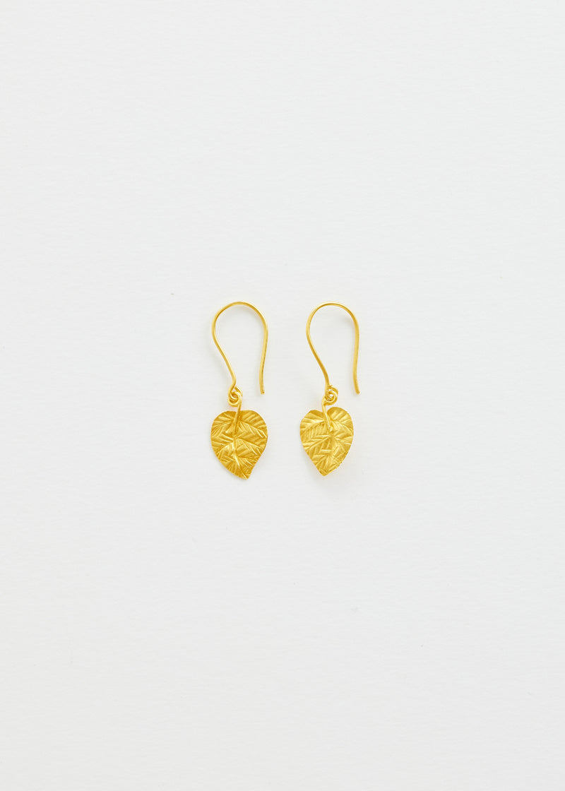 18kt Gold PSTM Myanmar Leaf Earrings