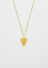 18kt Gold PSTM Myanmar Fern Leaf Pendant on Cord