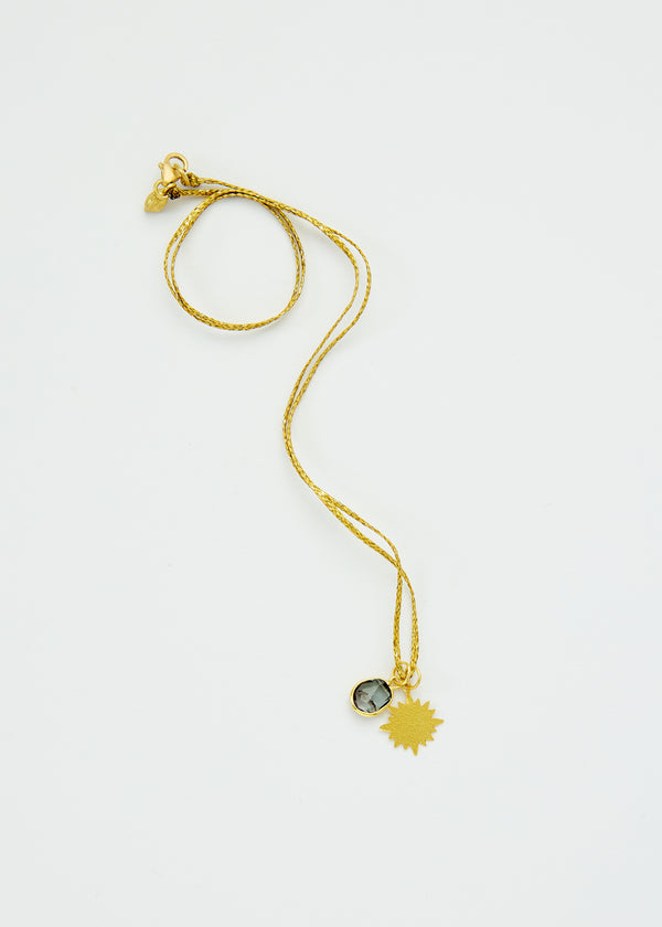 18kt Gold PSTM Myanmar Nila Spinel & Star Necklace