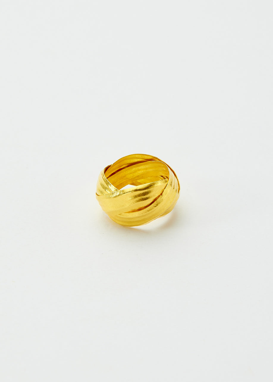 18kt Gold PSTM Myanmar Palm Leaf Ring