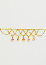 18kt Gold PSTM Myanmar Pink Tourmaline Raindrop Bracelet