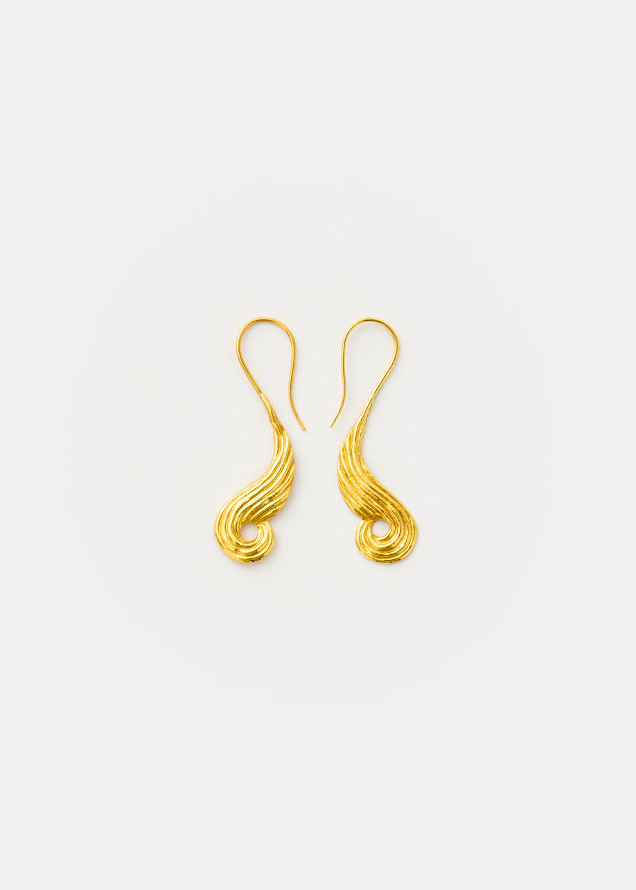 18kt Gold PSTM Myanmar Poseidon's Waves Earrings