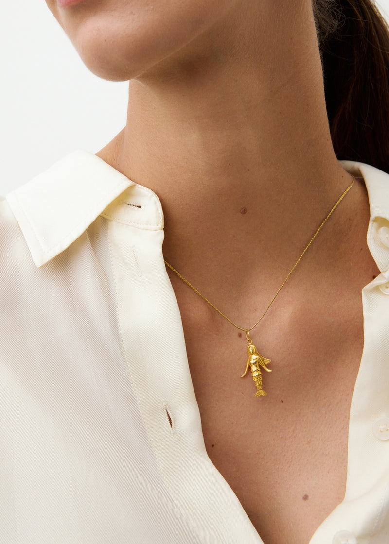 Mermaid Charm Necklace Mermaid Necklace Gold SD-M042 Mermaid