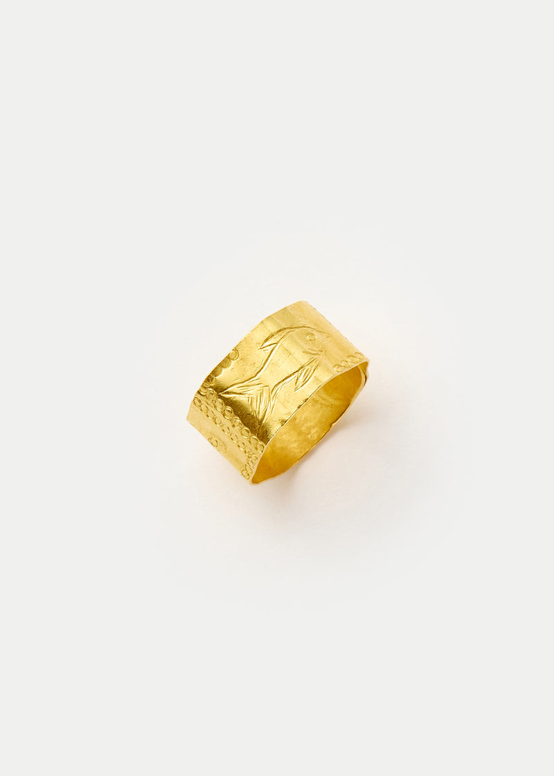 18kt Gold PSTM Myanmar Aurora Pyu Paper Ring