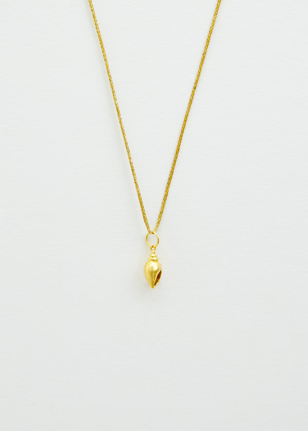 18kt Gold PSTM Myanmar Shell Pendant on Cord