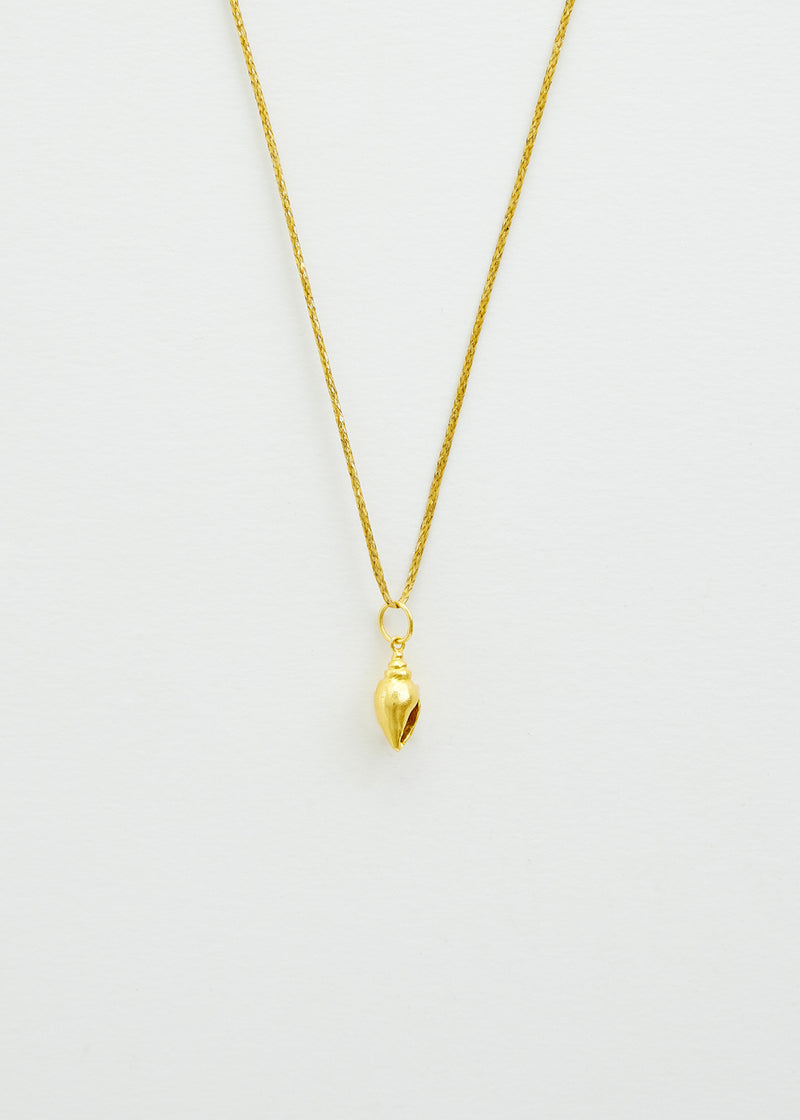 18kt Gold PSTM Myanmar Shell Pendant on Cord