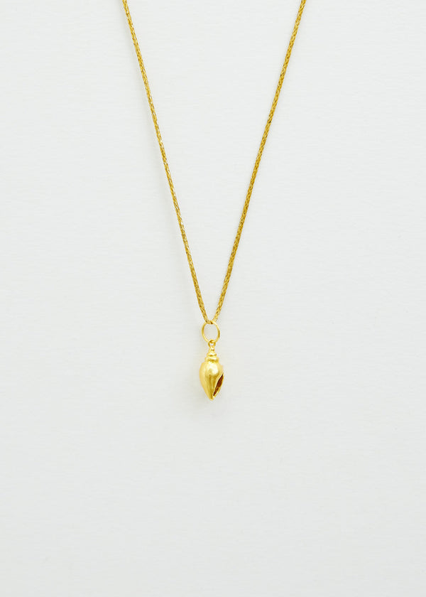 18kt Gold PSTM Myanmar Shell Pendant on Cord