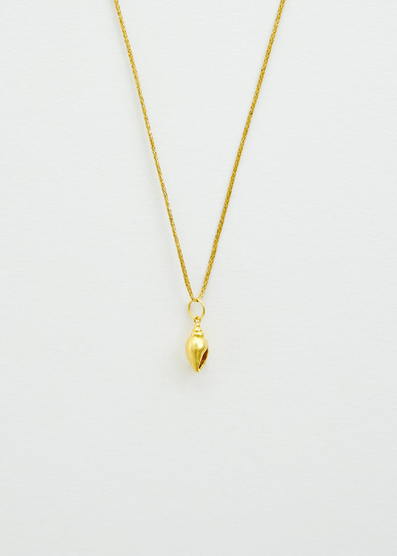 18kt Gold PSTM Myanmar Shell Pendant on Cord