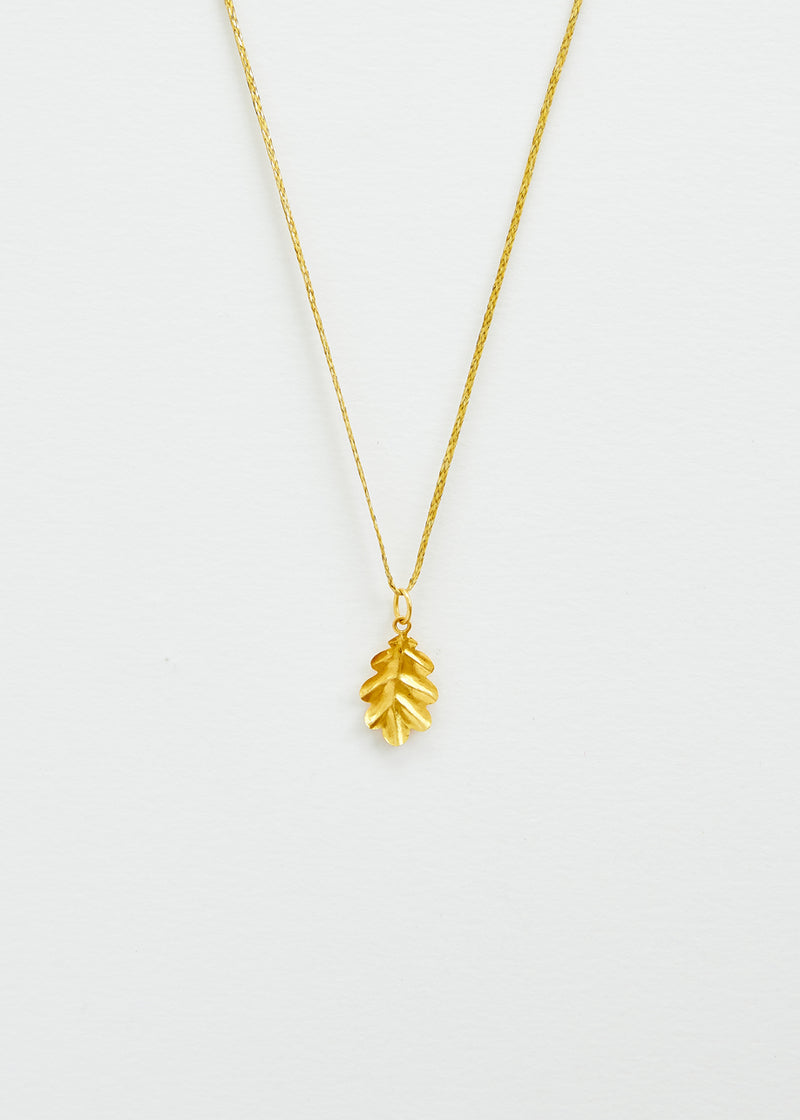 18kt Gold PSTM Myanmar Leaf Pendant on Cord