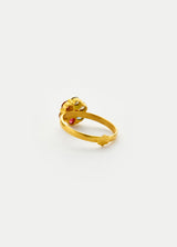 18kt Gold PSTM Myanmar Spinel Flower Ring