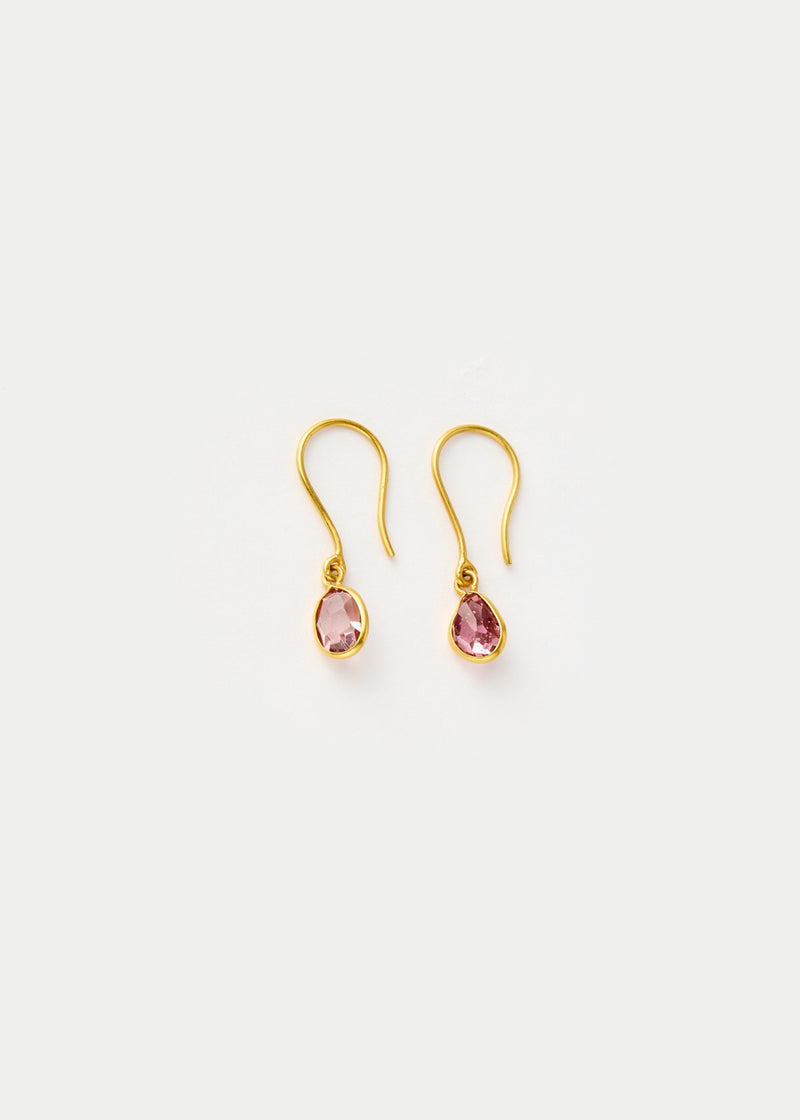 18kt Gold PSTM Myanmar Aurora Spinel Single Drop Earrings