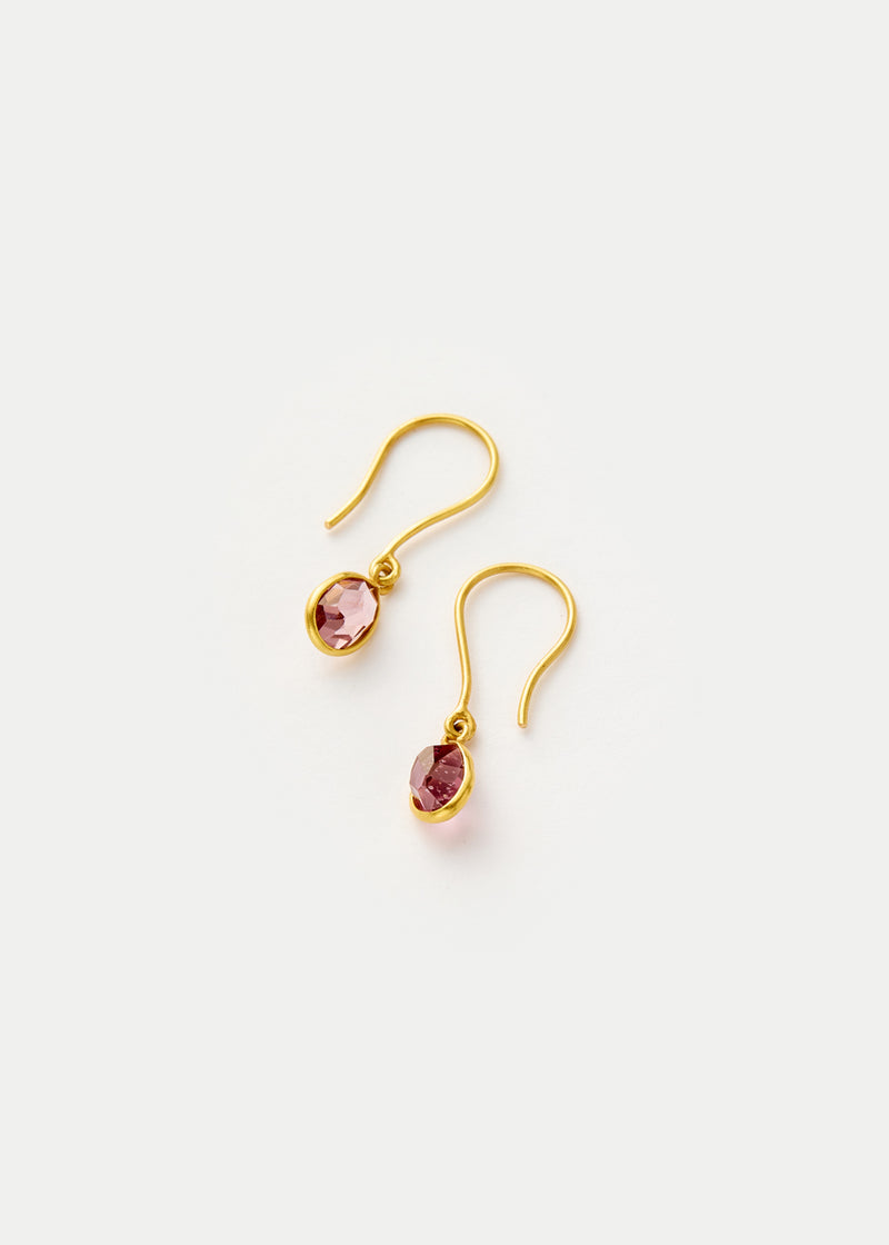 18kt Gold PSTM Myanmar Aurora Spinel Single Drop Earrings