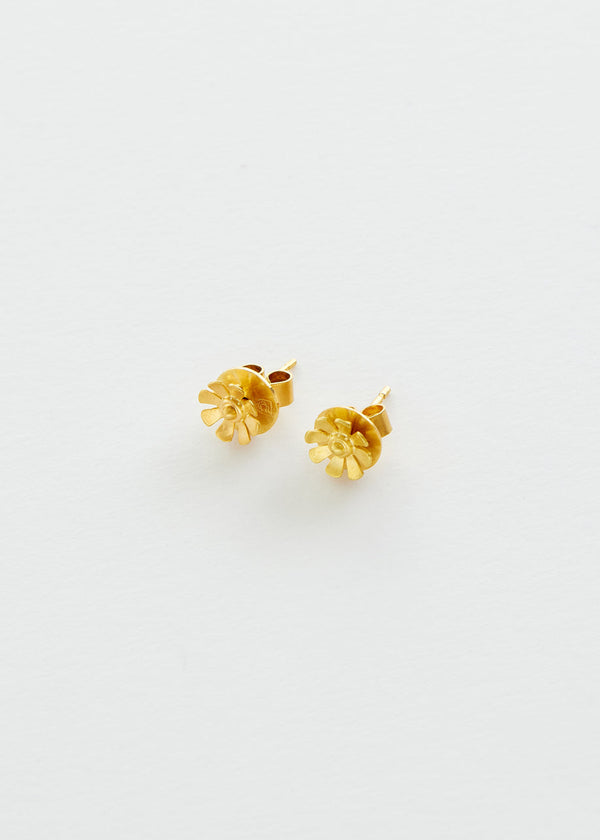 18kt Gold PSTM Myanmar Small Sunflower Studs