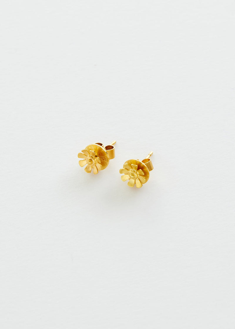 18kt Gold PSTM Myanmar Small Sunflower Studs