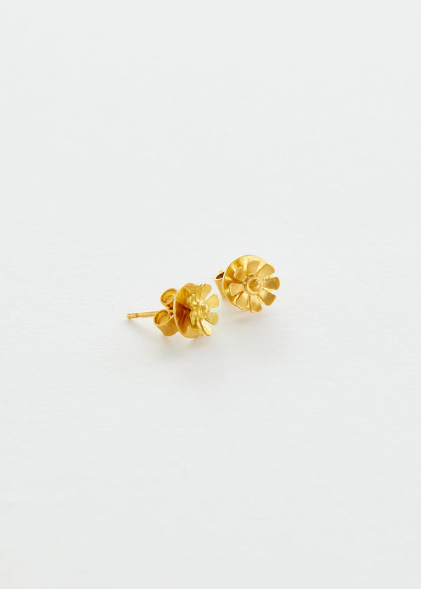 18kt Gold PSTM Myanmar Small Sunflower Studs