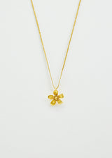 18kt Gold PSTM Myanmar Tiny Chamka Flower Pendant on Cord