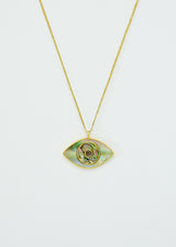 18kt Gold Paua Shell Eye Amulet on Cord