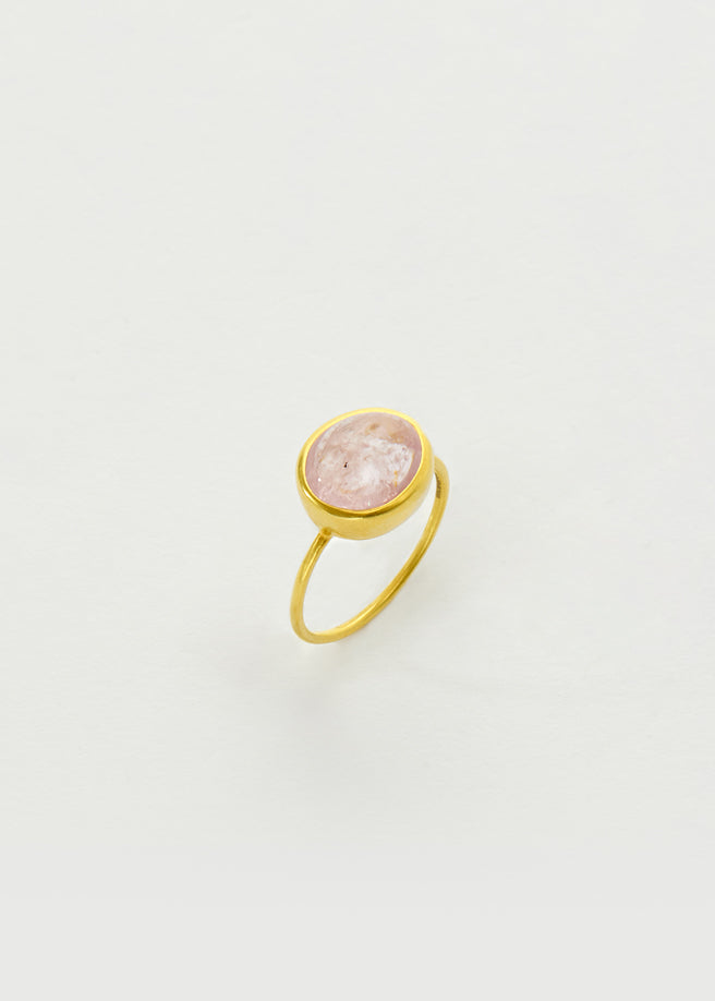 18kt Gold Peony Pink Morganite Cup Ring