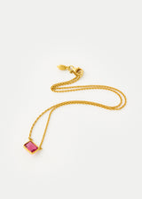 18kt Gold Pink Tourmaline Baguette Necklace