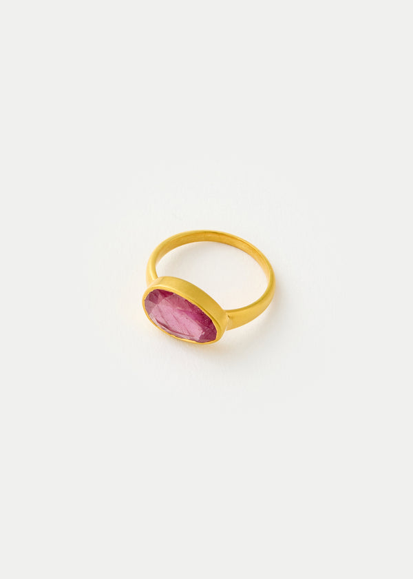 18kt Gold Ruby Greek Ring