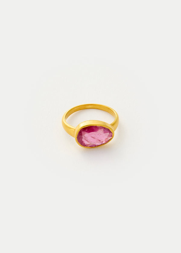 18kt Gold Ruby Greek Ring