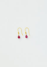 18kt Gold Ruby Small Drop Earrings