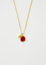 18kt Gold Seed & Pink Tourmaline Amulets on Cord