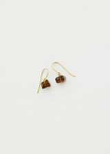 18kt Gold Smokey Quartz Drill & Loop Earrings