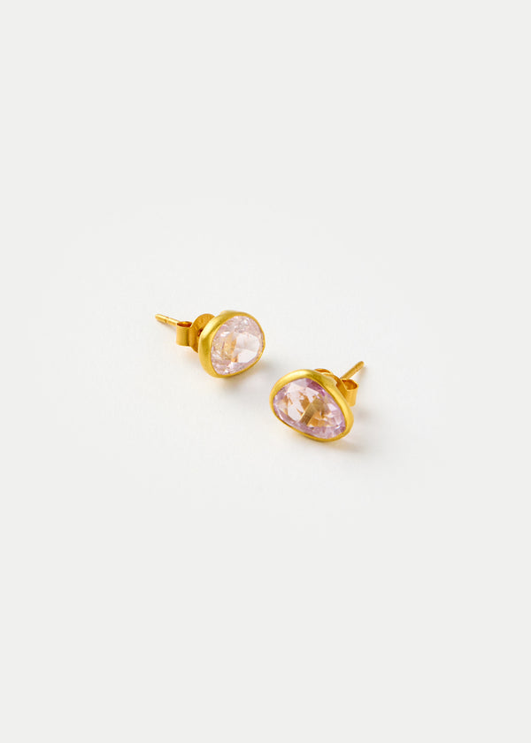 18kt Gold Kunzite Classic Studs