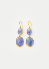 18kt Gold Tanzanite Double Drop Earrings