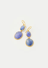 18kt Gold Tanzanite Double Drop Earrings