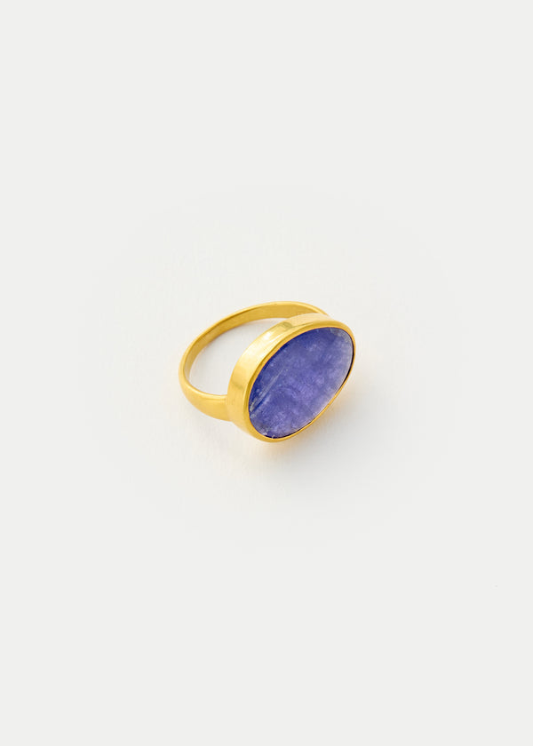 18kt Gold Tanzanite Greek Ring